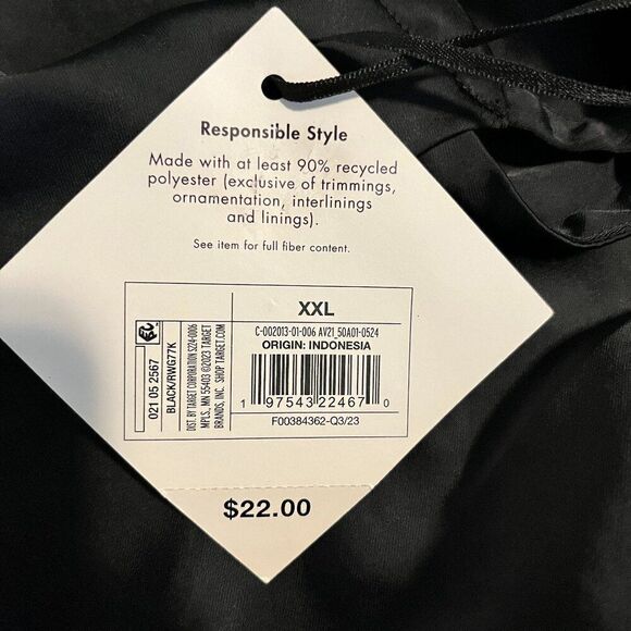 NWT Women's Ava & Viv Black Satin Tank Top - XXL - NWT - Picture 9 of 11